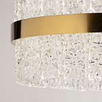 Люстра круглая золотого цвета с прозрачными рельефными стеклянными вставками Textured Glass Chandelier варинант исполнения - 10 | Loft Concept в Орле