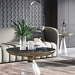 Дизайнерский журнальный стол на прозрачном основании Nofon варинант исполнения - 1 | Loft Concept в Орле