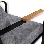 Кресло серый велюр с жесткими подлокотниками на полозьях Ashton варинант исполнения - 6 | Loft Concept в Орле