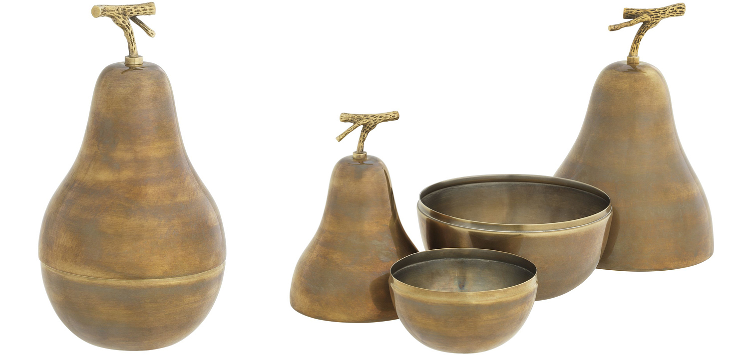 Комплект шкатулок Eichholtz Box Pear Set of 2 brass Комплект шкатулок Eichholtz Box Pear Set of 2 brass - Loft-Concept в Орле