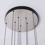 Люстра каскадная с 5-ю круглыми стеклянными плафонами дымчатого цвета и черными деталями Orbit Serenade варинант исполнения - 3 | Loft Concept в Орле