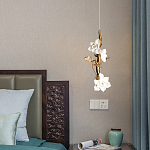 Люстра с белыми цветами на ветвистом каркасе Lure by PELLE варинант исполнения - 2 | Loft Concept в Орле