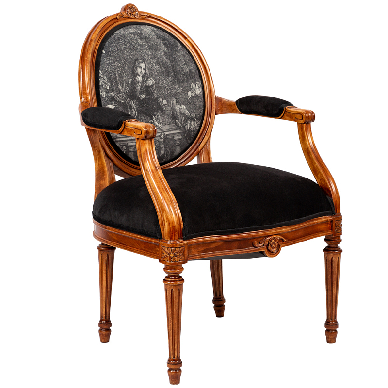 Кресло Marimon Armchair Left Черно-белый Коричневый в Орле | Loft Concept 