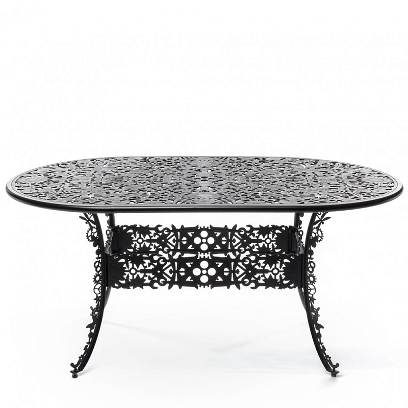 Обеденный стол Industry Collection ALUMINIUM OVAL TABLE – BLACK Черный Обеденный стол Industry Collection ALUMINIUM OVAL TABLE – BLACK Черный в Орле | Loft Concept