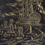 Обои ручная роспись Views of Italy Gold Outline варинант исполнения - 2 | Loft Concept в Орле