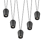 Подвесной светильник черными плафонами на длинных пересекающихся тросах Construction варинант исполнения - 3 | Loft Concept в Орле