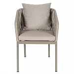 Стул серо-бежевый с декоративным плетением на спинке и подлокотниках Chair Weave варинант исполнения - 1 | Loft Concept в Орле