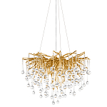 Люстра подвесная с прозрачными стеклянными подвесками в форме капель Диаметр 60 см Droplet Chandelier варинант исполнения - 1 | Loft Concept в Орле
