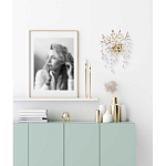 Бра золотого цвета с декоративными ветвями и прозрачными подвесками в форме листьев Droplet Chandelier варинант исполнения - 7 | Loft Concept в Орле