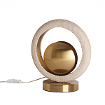 Настольная лампа с бежевым текстурным кольцом и латунным шаром в центре Tactile   варинант исполнения - 2 | Loft Concept в Орле