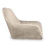 Барный стул со спинкой и подлокотниками на 4-х коричневых деревянных ножках Бежевый Велюр Ava Charm варинант исполнения - 2 | Loft Concept в Орле