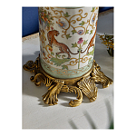 Ваза высокая из фарфора на бронзовом основании Turquoise Blooming Garden варинант исполнения - 5 | Loft Concept в Орле