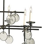 Люстра линейная черная с круглыми прозрачными подвесками  Horizontal Rectangular Chandelier варинант исполнения - 1 | Loft Concept в Орле