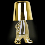 Настольная лампа фигурная золотого цвета с гладким абажуром Высота 19 см Sophia варинант исполнения - 3 | Loft Concept в Орле