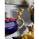 Чаша темно-синяя фарфоровая с бронзовыми ручками в виде ангелов Eden Garden варинант исполнения - 4 | Loft Concept в Орле