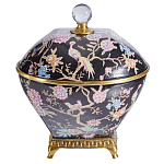 Шкатулка черного цвета с цветочной росписью Eden Garden варинант исполнения - 1 | Loft Concept в Орле