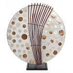 Настольная лампа из перламутра и дерева на подставке Indonesian Round Shell варинант исполнения - 2 | Loft Concept в Орле