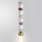 Подвесной светильник вытянутый с бусинами из белого и коричневого цвета PEARLS Suspension варинант исполнения - 4 | Loft Concept в Орле