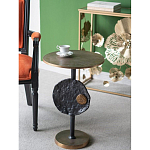 Столик приставной с абстрактным основанием и акцентом в виде золотистого диска Heavenly Space варинант исполнения - 8 | Loft Concept в Орле