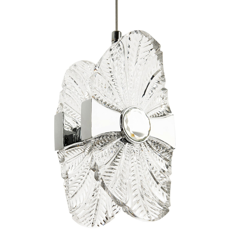 Подвесной светильник из хрусталя Fleuretta Crystal Chrome Hanging Lamp Прозрачное Стекло Хром в Орле | Loft Concept 