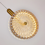 Подвесной светильник с плафоном из рельефного стекла Peony Glass Bronze  варинант исполнения - 3 | Loft Concept в Орле