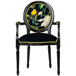 Стул с подлокотниками из натурального бука с изображением птицы и цветов Blooming Birds варинант исполнения - 1 | Loft Concept в Орле