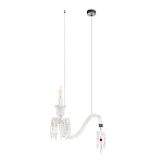 Подвесной светильник стеклянный в виде канделябра Curved Glass Chandelier варинант исполнения - 1 | Loft Concept в Орле