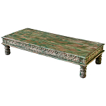 Кофейный стол из массива тропического дерева с резным декором Capellan Green Coffee Table варинант исполнения - 1 | Loft Concept в Орле