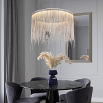 Подвесная кольцевая люстра с металлическими цепочками Fringe Chain Horizontal Ring Light варинант исполнения - 3 | Loft Concept в Орле