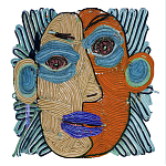 Арт-Объект плетеный из нитей Абстрактный портрет Joana Schneider  варинант исполнения - 2 | Loft Concept в Орле