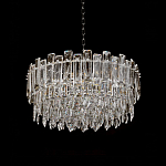 Круглая люстра с хрустальными подвесками на серебряном каркасе Gorgeous Crystal Light варинант исполнения - 6 | Loft Concept в Орле