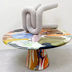 Дизайнерский журнальный стол с цветным орнаментом Unyly варинант исполнения - 1 | Loft Concept в Орле