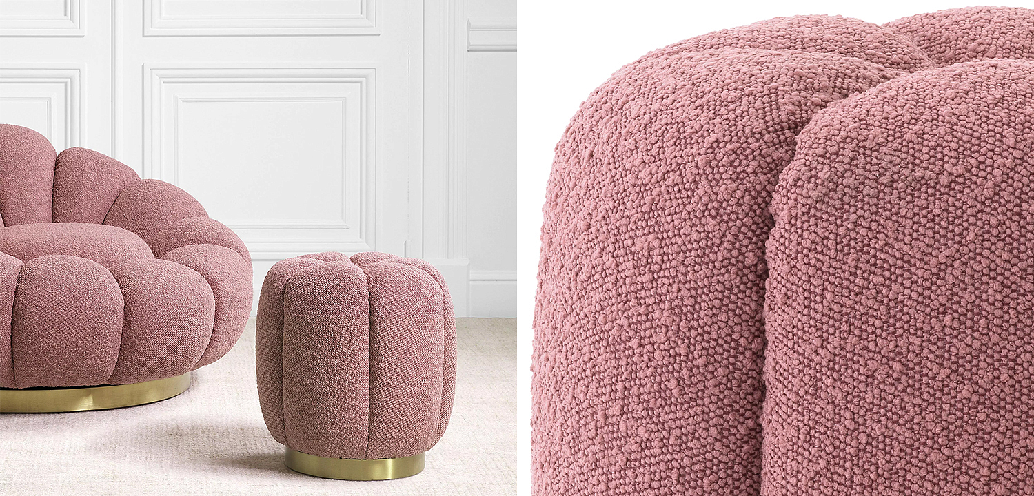 Пуф Eichholtz Stool Orchanic Boucle Rose Пуф Eichholtz Stool Orchanic Boucle Rose - Loft-Concept в Орле
