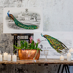 Постер на холсте с изображением павлина на ветке Majestic Peacock on a Tree Poster варинант исполнения - 3 | Loft Concept в Орле