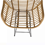 Стул барный с ротанговым плетением Half Bar Chair with Wicker с подлокотниками варинант исполнения - 7 | Loft Concept в Орле