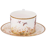 Чайная пара из фарфора с изображением собаки и зайцев 300 мл Hunting Porcelain Collection 2 варинант исполнения - 2 | Loft Concept в Орле