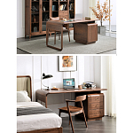 Стол рабочий округлой формы с 3-мя ящиками  Working Moonnut Table варинант исполнения - 2 | Loft Concept в Орле