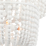 Люстра белая в форме спирали с декором из круглых деревянных бусин White Wooden Beads варинант исполнения - 1 | Loft Concept в Орле