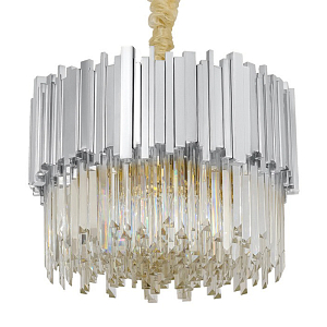 Круглая люстра Luxxu Modern Cascade Chandelier Silver Metal Glass 40