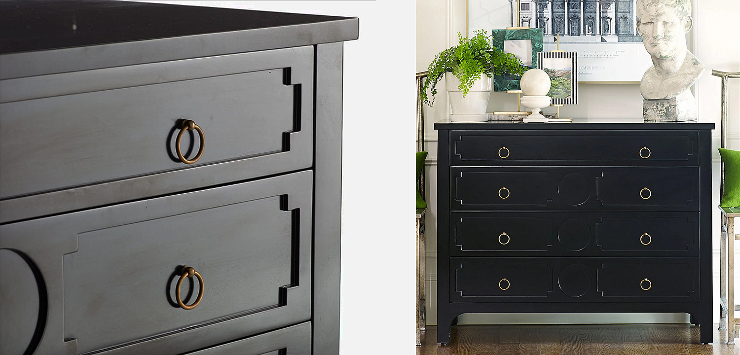 Комод с 4-мя ящиками Lawrence chest of drawers Black Черный Комод с 4-мя ящиками Lawrence chest of drawers Black Черный - Loft-Concept в Орле