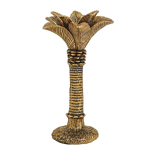 Подсвечник в форме пальмы с резными листьями и текстурным основанием Golden palm leaves