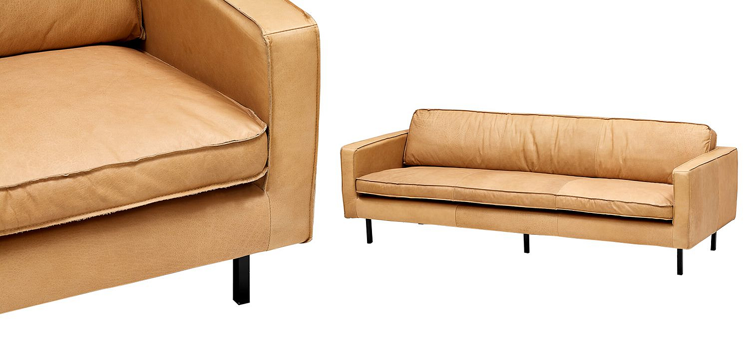 Диван Hubert Beige Leather Sofa Диван Hubert Beige Leather Sofa - Loft-Concept в Орле