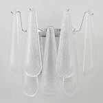 Бра с подвесками из рифленного стекла в форме капель на основании цвета хром Textured Glass варинант исполнения - 6 | Loft Concept в Орле