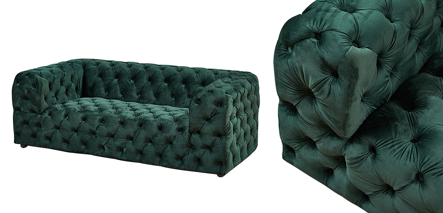 Диван Green Soho Tufted Sofa Зеленый Диван Green Soho Tufted Sofa Зеленый - Loft-Concept в Орле