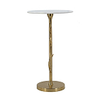 Столик с золотистым основанием в виде цветка и круглой мраморной столешницей Golden Snowdrop варинант исполнения - 3 | Loft Concept в Орле