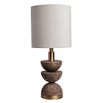 Настольная лампа с белым цилиндрическим абажуром на фигурном основании из полусфер Bewitchment варинант исполнения - 2 | Loft Concept в Орле