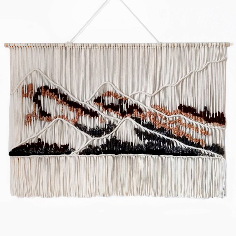 Гобелен ручная работа Wabi-Sabi II  Черный Терракотовый ivory ( слоновая кость ) в Орле | Loft Concept 