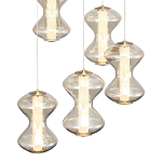 Люстра светодиодная с стеклянными волнообразными плафонами Amphora of Light варинант исполнения - 4 | Loft Concept в Орле