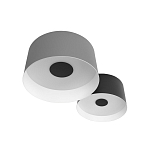 Потолочный светильник с 2-мя цилиндрическими абажурами серого и черного цвета Urban Dome варинант исполнения - 5 | Loft Concept в Орле