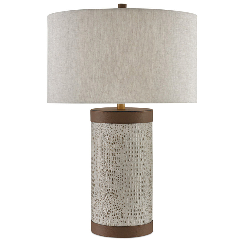 Настольная лампа с тканевым абажуром и основанием из кожи Leather Column ivory ( слоновая кость ) Коричневый Настольная лампа с тканевым абажуром и основанием из кожи Leather Column ivory ( слоновая кость ) Коричневый в Орле | Loft Concept